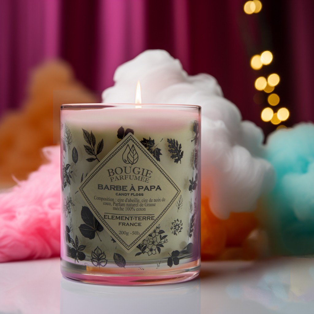 bougie barbe à papa 200g bougie barbe à papa 200g