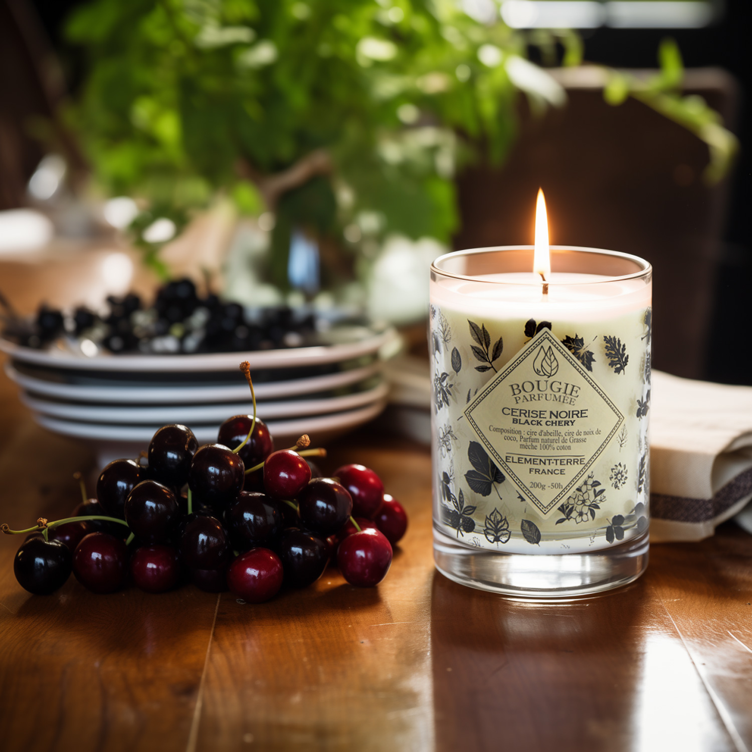 bougie cerise noire 200g bougie cerise noire 200g